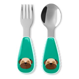 Kit Talher Infantil Aço Inoxidável Zoo Cachorro Pug Skip Hop