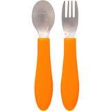 Kit Talheres Infantil Garfo E Colher Bubazoo - Buba Cor Laranja