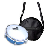 Kit Tamborim Pele Leitosa Torelli Tt404 Azul E Bag Tamborim