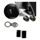 Kit Tampa Bico Antifurto Pneu Roda Metal Preto Yamaha Azul