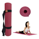 Kit Tapete Esteira Mat Yoga Pilates Exercícios 6mm + Alça