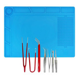 Kit Tapete Manta Magnética 35x25cm Antiestática + 7 Pinças