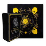 Kit Tarô Toalha Brilho Preto/dourado E O Grande Taro Negro