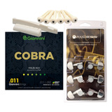 Kit Tarraxa Cordas 011 Nut Rastilho Osso Pinos P/ Violão Aço