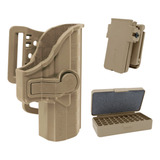 Kit Tático Coldre Striker Cintura Ts9 Beretta Apx - Coyote