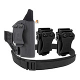 Kit Tático Coldre Velado G2c + Cinto Gmd+ 2 Porta Carregador