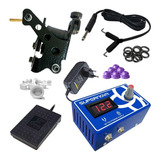 Kit Tatuagem Starter Tattoo - Máquina + Fonte + Pedal + Clip