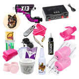Kit Tatuagem Tattoo Completo Xcore Rosa/roxo/azul/gold