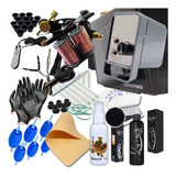 Kit Tatuagem Tattoo Fonte Digital Tp Maquina Bobina Completo