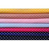 Kit Tecido Tricoline Poá 7 Cores De 40x75cm 100% Algodão