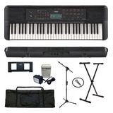 Kit Teclado Arranjador Yamaha Psr-e283 61 Teclas Preto