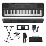 Kit Teclado Arranjador Yamaha Psr-e360 61 Teclas Preto