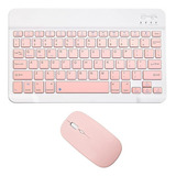 Kit Teclado Bluetooth + Mouse Usb Pc Notebook Tablet 