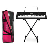 Kit Teclado Casio Ctk3500 Arranjador Musical 5/8 Rosa