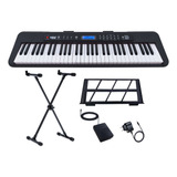 Kit Teclado Digital Kobe Kb-300 Teclas Sensitivas C/ Suporte