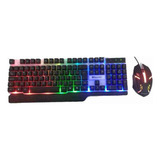 Kit Teclado E Mouse Gamer Retro Iluminado Rgb Pc Usb Abnt2