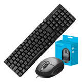 Kit Teclado E Mouse Slim Basico Com Fio Usb Home Office