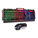 Kit Teclado Mouse Gamer Usb Rgb Semi Mecânico Exbom Bk-g3000