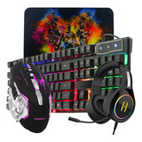 Kit Teclado Mouse Headset Gamer Pc