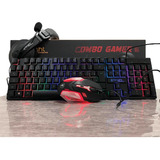 Kit Teclado Mouse Headset Usb Bright Combo Gamer 0543