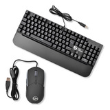 Kit Teclado Mouse Mecânico Abnt2 Gamer Led Rgb Iluminado