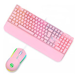 Kit Teclado Mouse Mecânico Abnt2 Gamer Led Rgb Iluminado