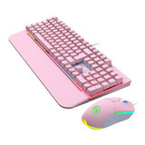 Kit Teclado Mouse Mecânico Abnt2 Gamer Led Rgb Iluminado 