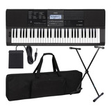 Kit Teclado Musical Casio Ctx800 Sensitivo