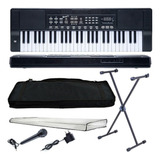 Kit Teclado Musical Iniciantes Queens N19-0563 54 Teclas Led