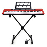 Kit Teclado Musical Kobe Kb-300 5/8 Sensibilidade E Suporte