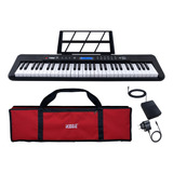Kit Teclado Musical Kobe Kb-300 61 Teclas Sensíveis Com Capa