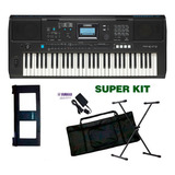 Kit Teclado Musical Yamaha Psr E 473 Com Fonte Promoção