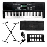 Kit Teclado Roland Revas Kb330 Kb-330 61 Teclas Sensitivas Cor Preto 100v/220v