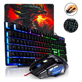 Kit Teclado Semi Mecânico Gamer Led