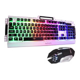 Kit Teclado Semi Mecânico Mouse Gamer Iluminado Luz