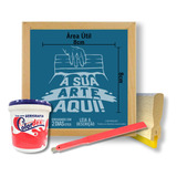 Kit Tela 20x20 Silk Screen Gravada + Tinta + Rodo + Espatula