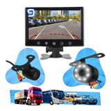 Kit Tela Monitor 9 Polegadas Câmera De Ré 2 Em 1 Led Frontal