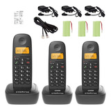 Kit Telefone Fixo Sem Fio Com 2 Ramal De Mesa Para Empresa
