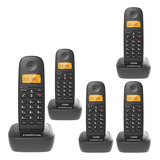 Kit Telefone Fixo Sem Fio Com 4 Ramal De Mesa Para Empresa