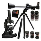 Kit Telescópio Microscópio 120x + Tripé Vivitar Vivtelmic20