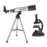Kit Telescópio Refrator 50mm + Microscópio 300x 600x 1200x