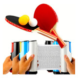 Kit Tênis De Mesa Ping Pong 2 Raquetes 3 Bolas Rede Retrátil