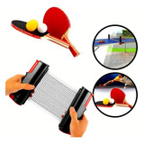 Kit Tênis De Mesa Ping Pong 2 Raquetes 3 Bolas Rede Retrátil