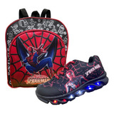 Kit Tênis Infantil Led Homem Aranha