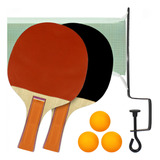 Kit Tênis Mesa Ping Pong 2 Raquetes 1 Suporte Mesa 3 Bolas 