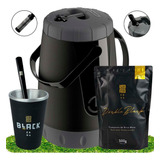Kit Tereré Black Erva Garrafa 2,5l Cuia E Erva Double Black