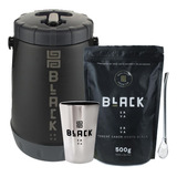 Kit Tereré Black Erva Garrafa Cuia Bomba E Erva Menta Black