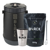 Kit Tereré Black Erva Garrafa Cuia Bomba Erva Menta E Boldo