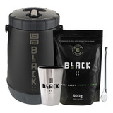 Kit Tereré Black Erva Garrafa Cuia Bomba Erva Menta E Limão