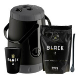 Kit Tereré Black Erva Garrafa Lisa Cuia E Erva Pura Folha